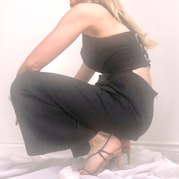 Jumpsuit with Criss Cross Open Back and Wide Legs - Picture 3 of 8